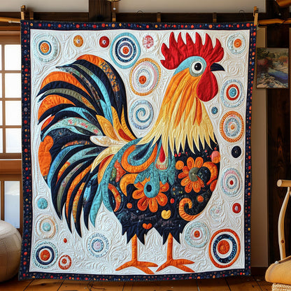 Folk Art Chicken WJ1103004CL Quilt