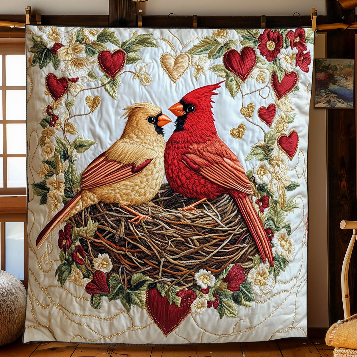 Heartfelt Cardinal WJ1102010CL Quilt