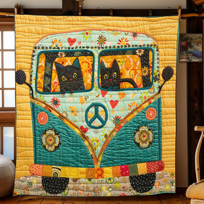 Hippie Van Cat WJ2502012CL Quilt