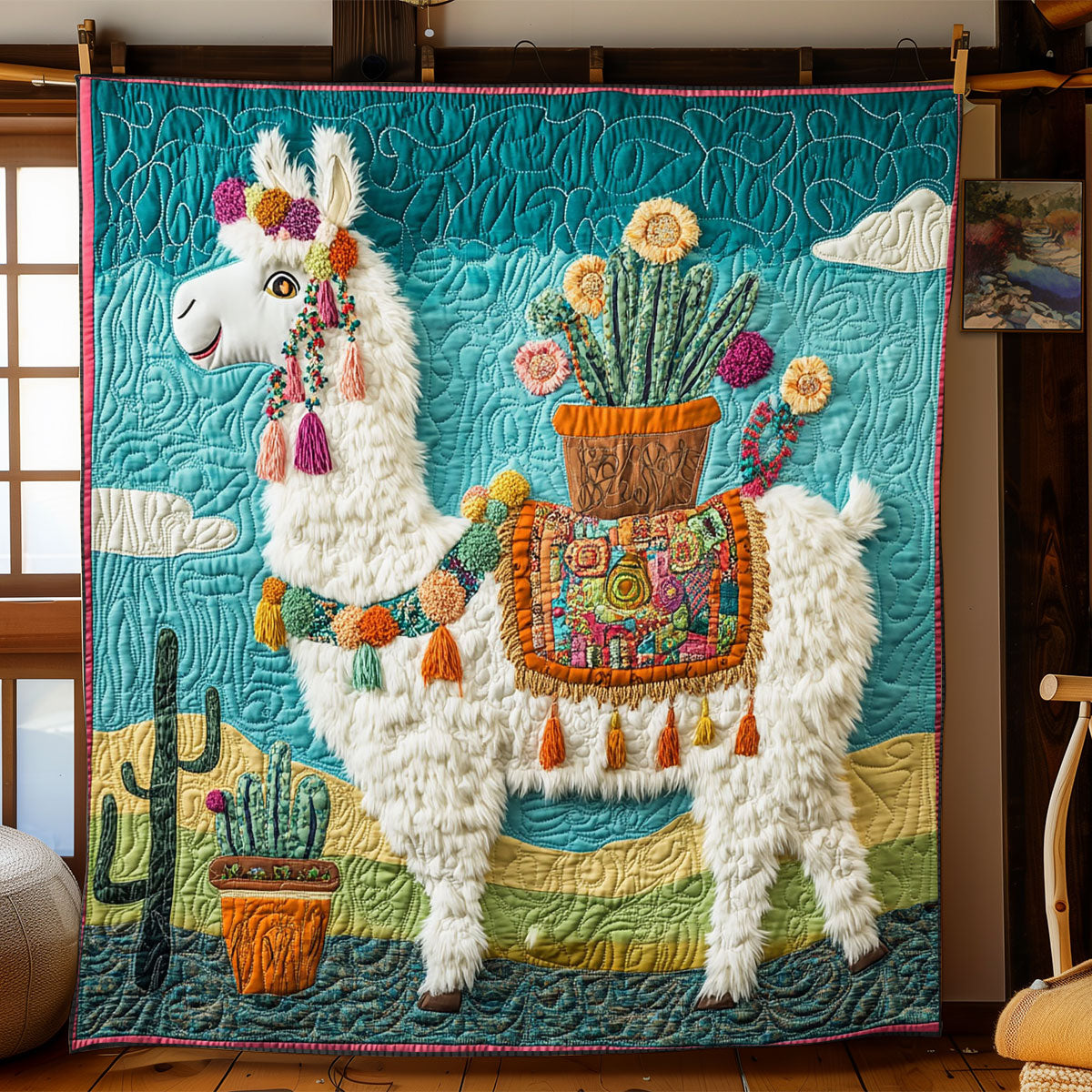 Llama Cactus WJ1203015CL Quilt