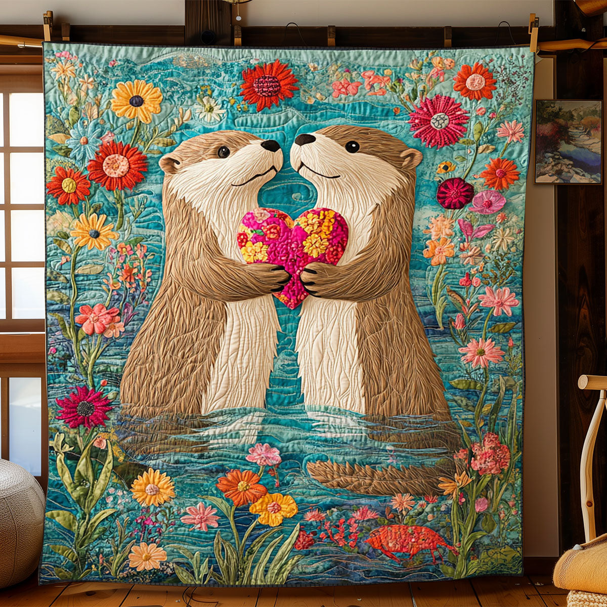 Otterly Adorable Love WJ0702010CL Quilt