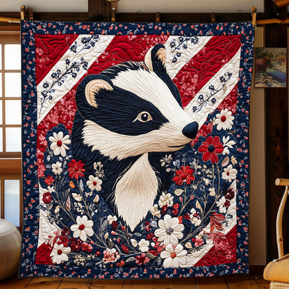 Patriotic Badger WJ1002023CL Quilt