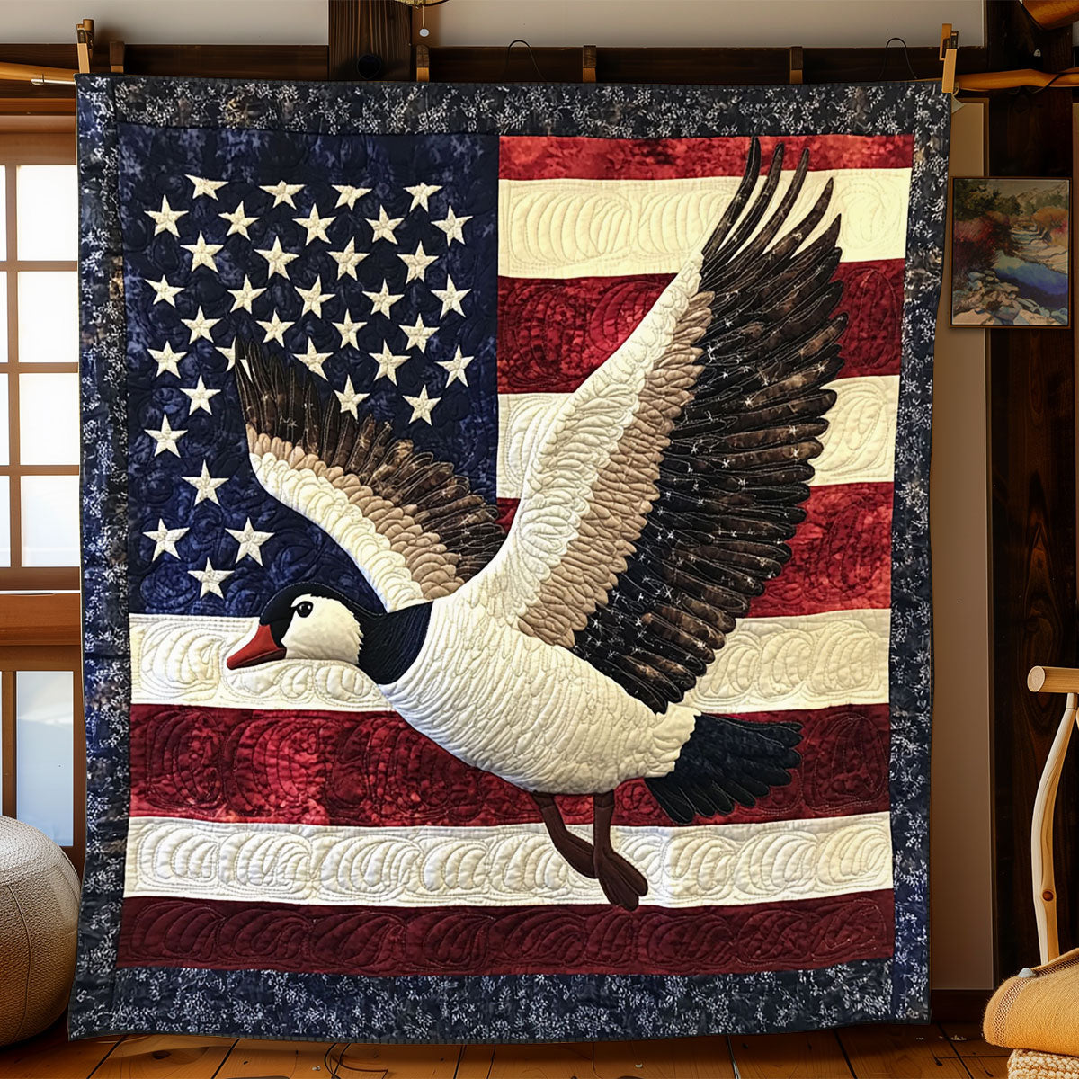 Patriotic Geese WJ0702023CL Quilt