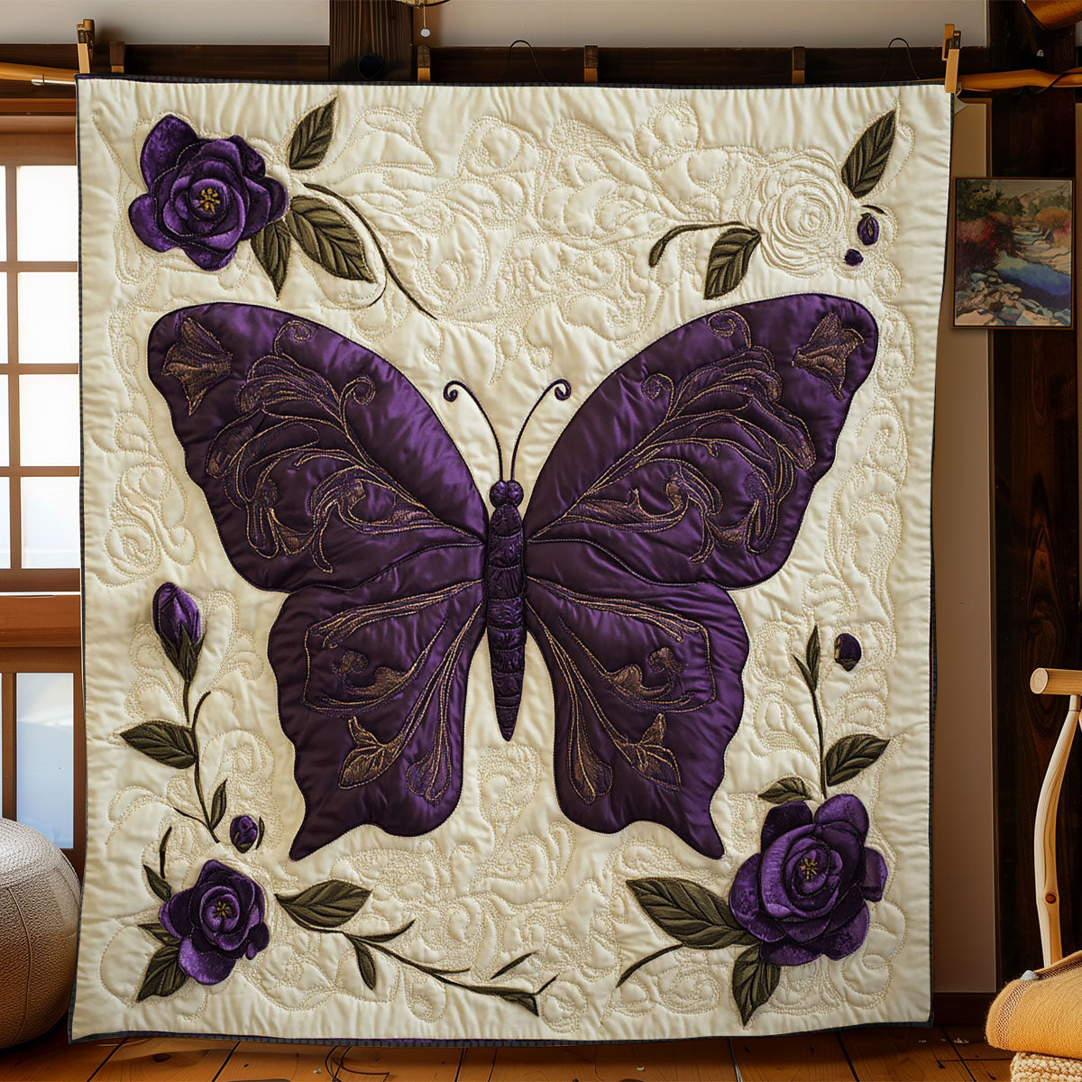 Purple Butterfly WJ1402016CL Quilt