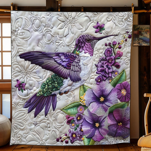 Purple Hummingbird WJ1003019CL Quilt