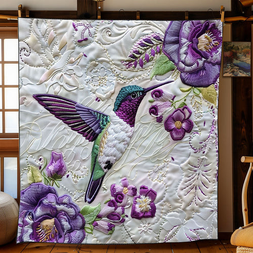 Purple Hummingbird WJ1203024CL Quilt