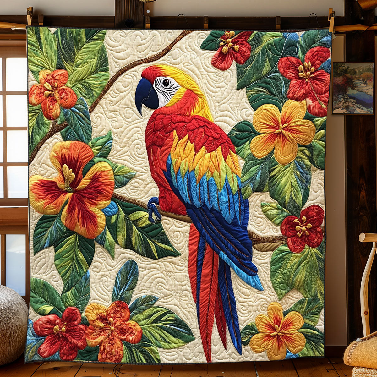 Scarlet Macaw Haven WJ0602036CL Quilt