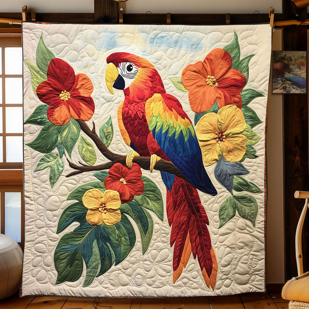 Scarlet Macaw Haven WJ0802038CL Quilt