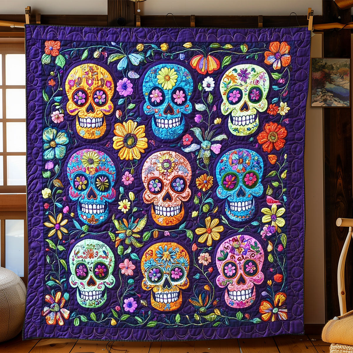 Sugar Skull WJ1003025CL Quilt