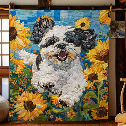 Sunflower Shih Tzu WJ2802024CL Quilt