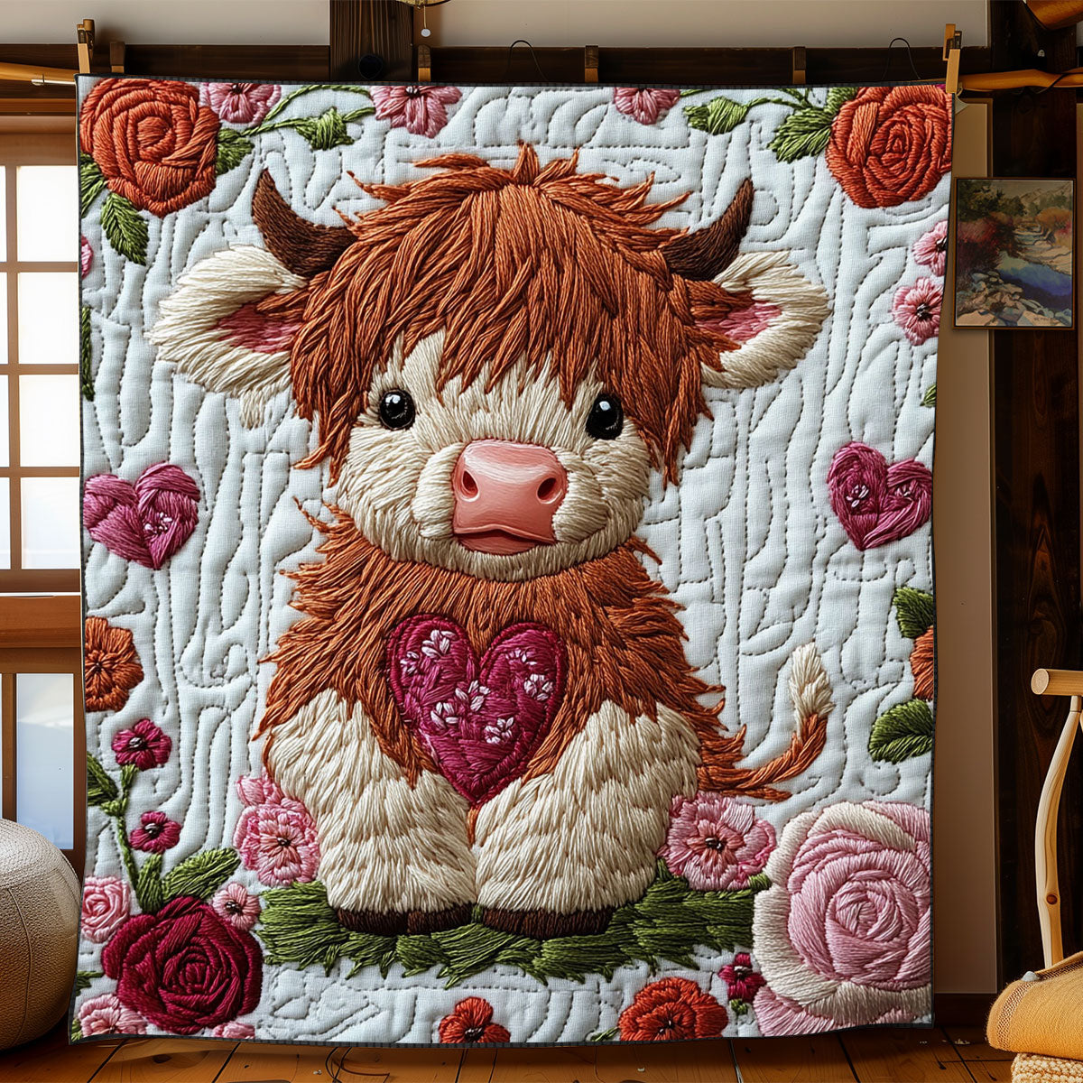 Sweetheart Highland Cow WJ0802044CL Quilt