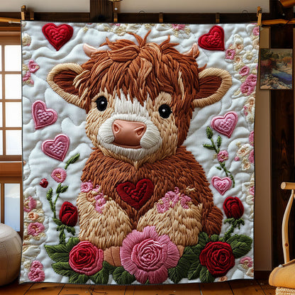 Sweetheart Highland Cow WJ1002030CL Quilt