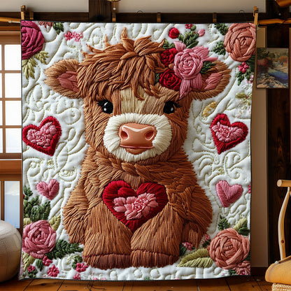 Sweetheart Highland Cow WJ1002031CL Quilt