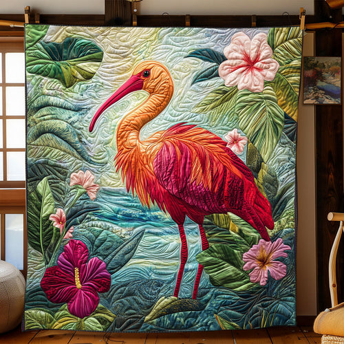 Tropical Scarlet Ibis WJ1002041CL Quilt