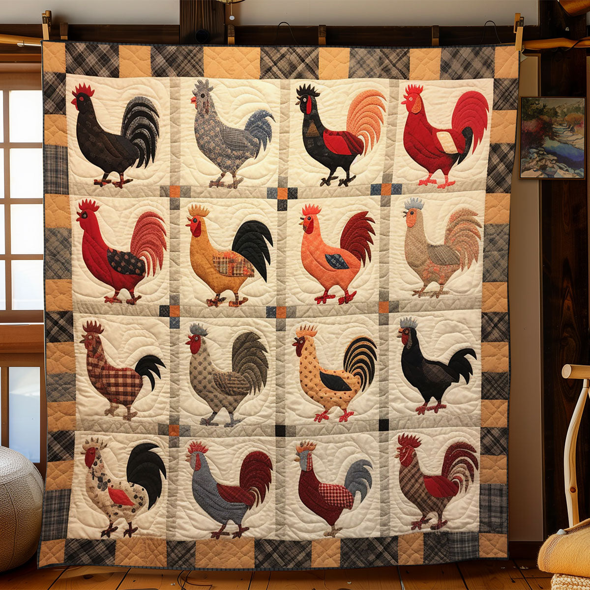 Vintage Chicken WJ2802037CL Quilt