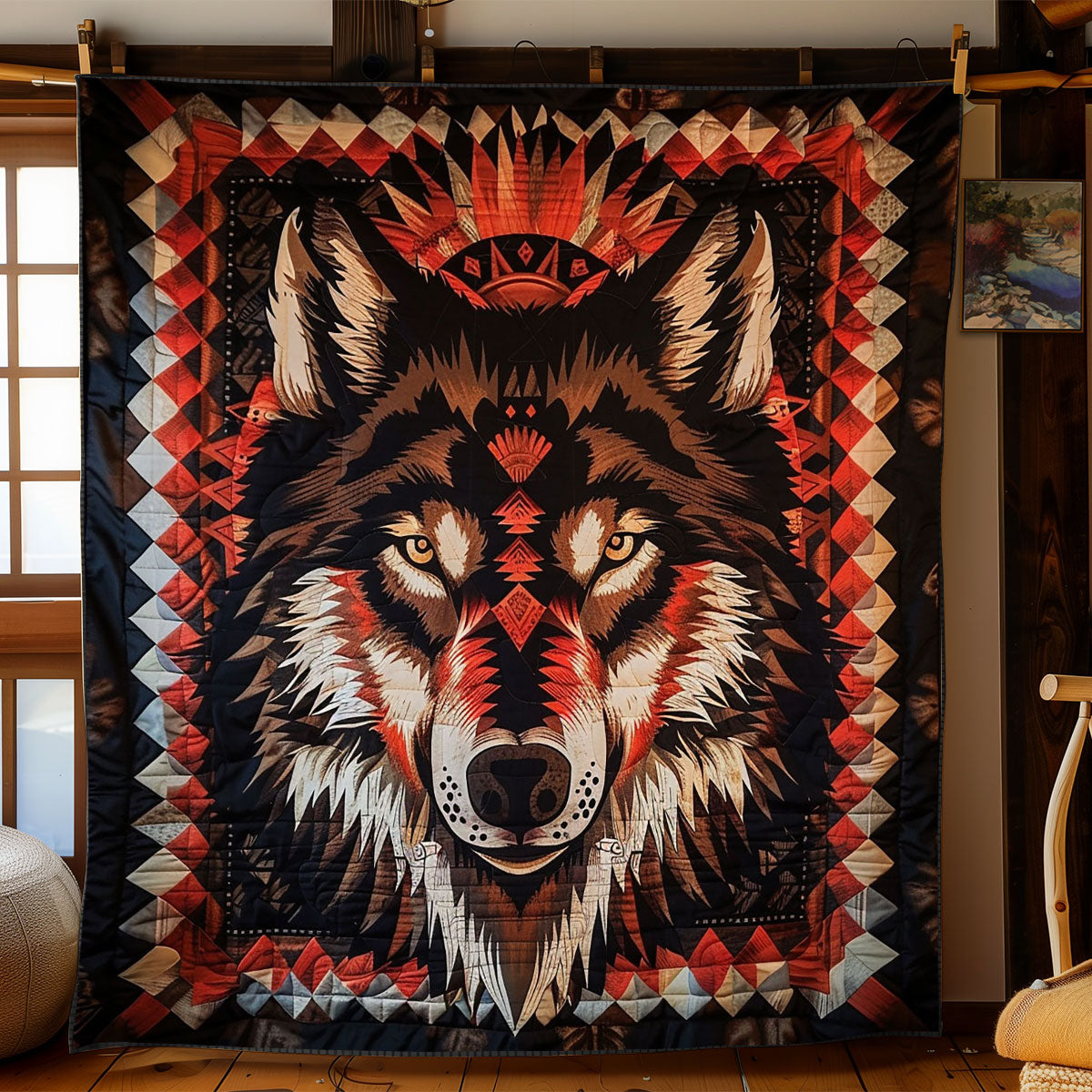 Wolf Native American WJ2702033CL Quilt