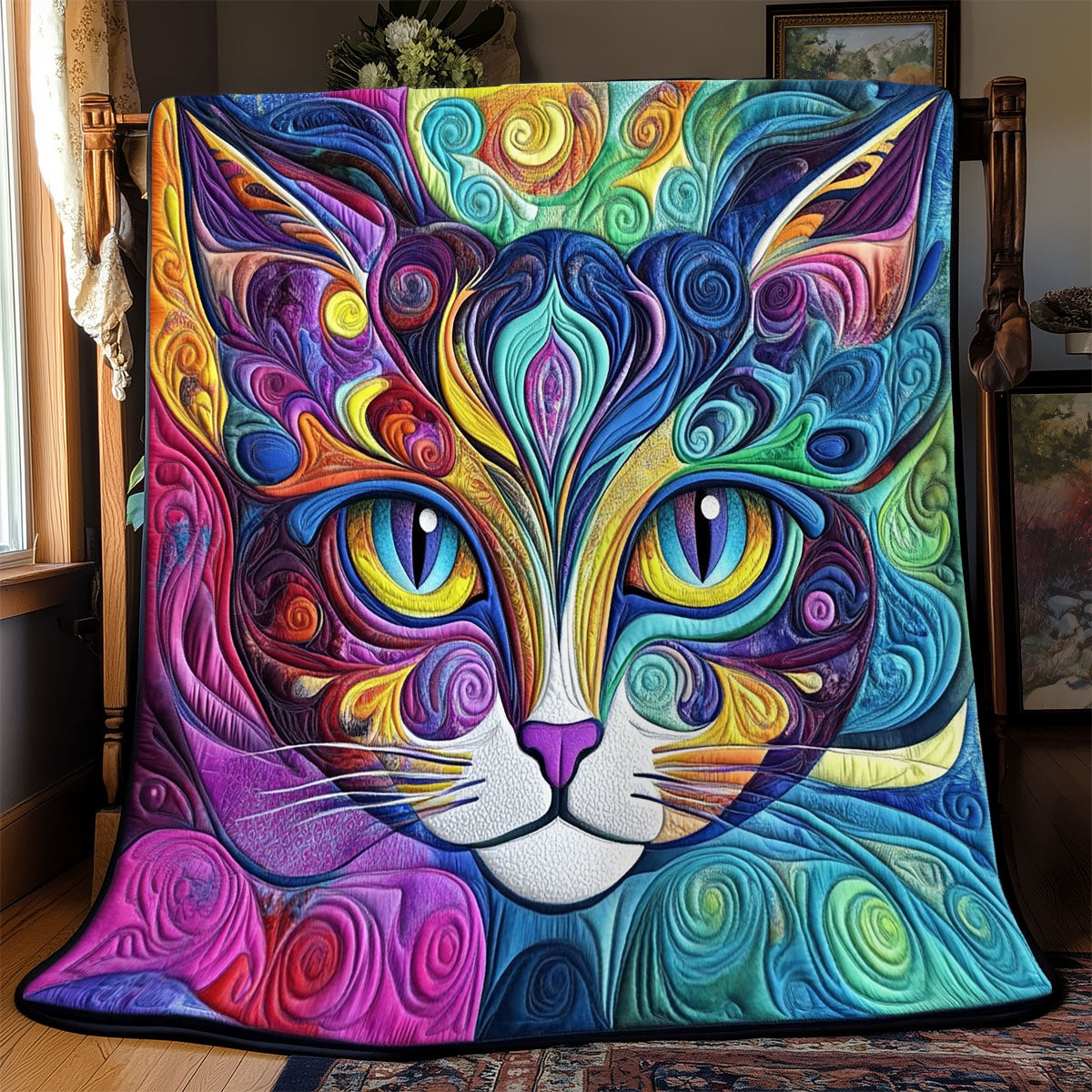 Ethereal Cat Abstract WJ1202012CL Quilt