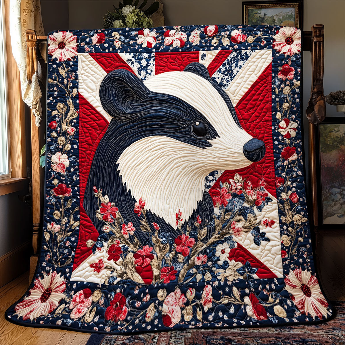 Patriotic Badger WJ0702018CL Quilt