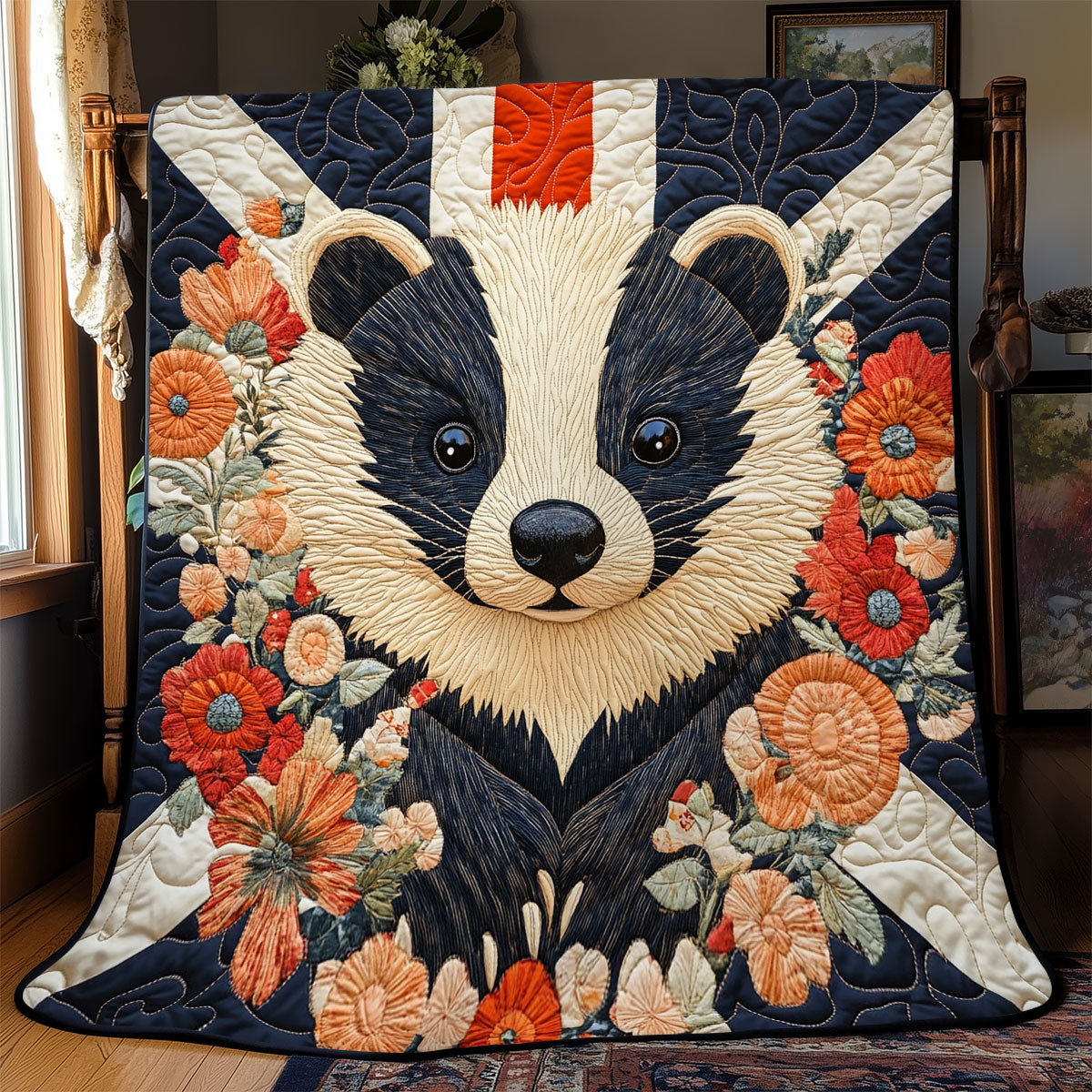 Patriotic Badger WJ0802032CL Quilt