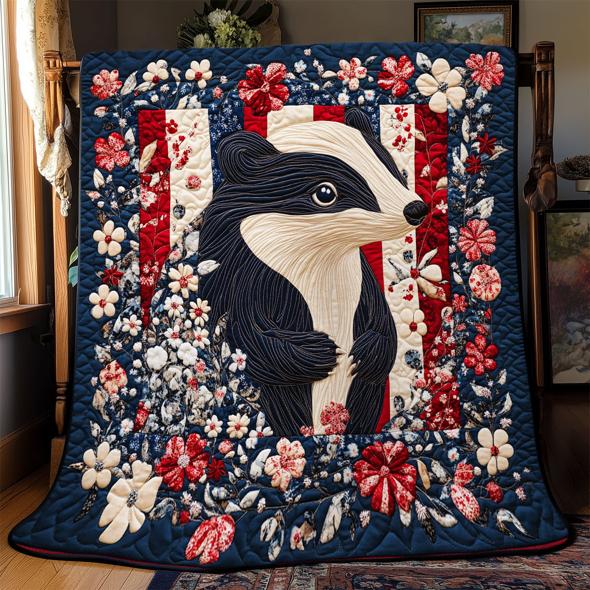 Patriotic Badger WJ0802034CL Quilt