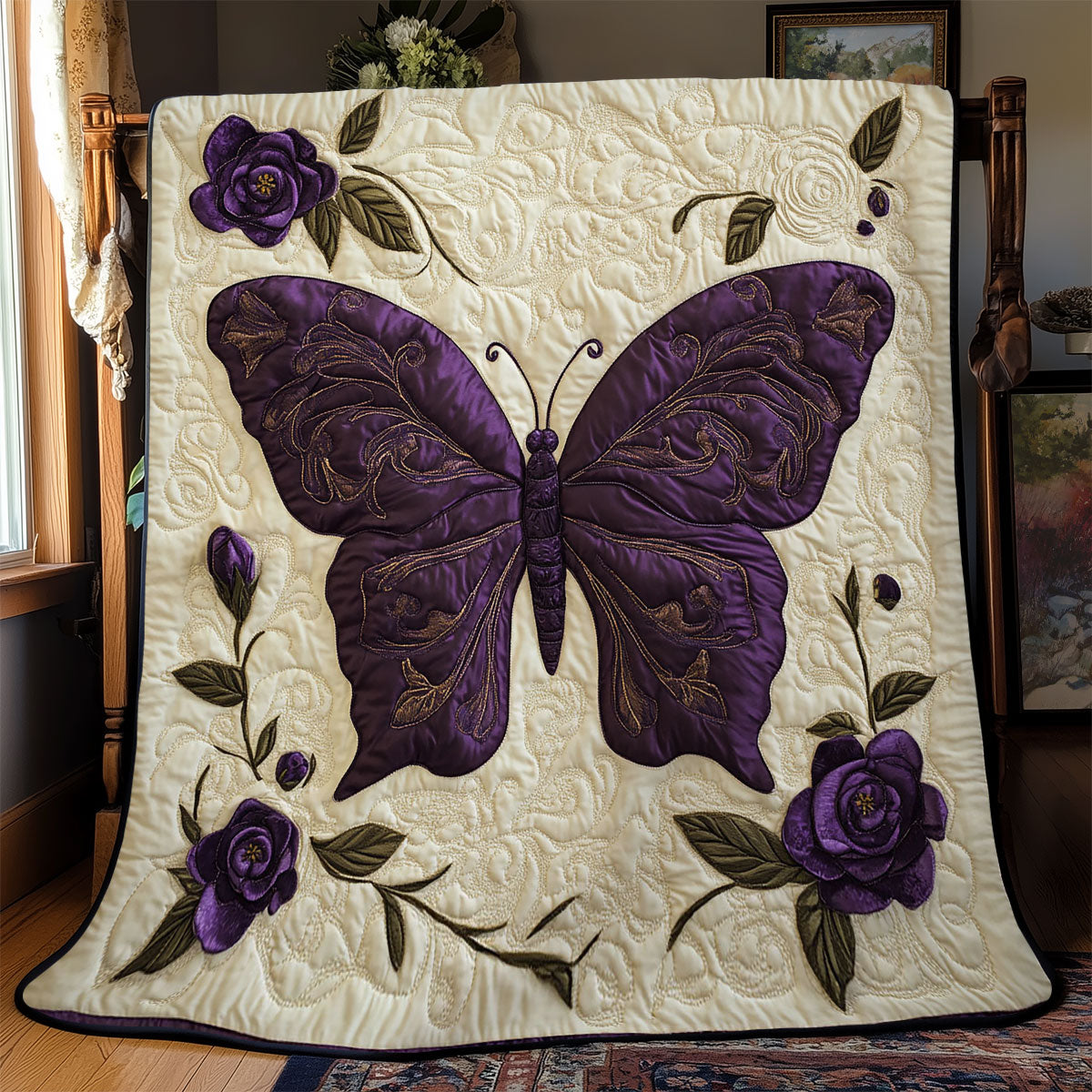 Purple Butterfly WJ1402016CL Quilt