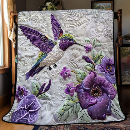 Purple Hummingbird WJ1103017CL Quilt