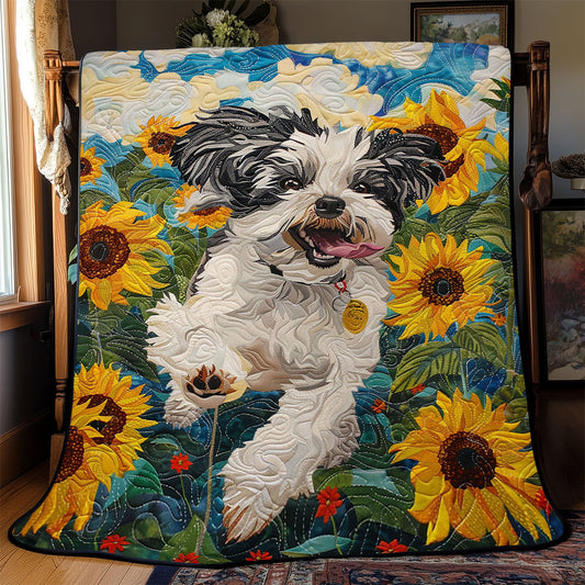 Sunflower Shih Tzu WJ2802023CL Quilt