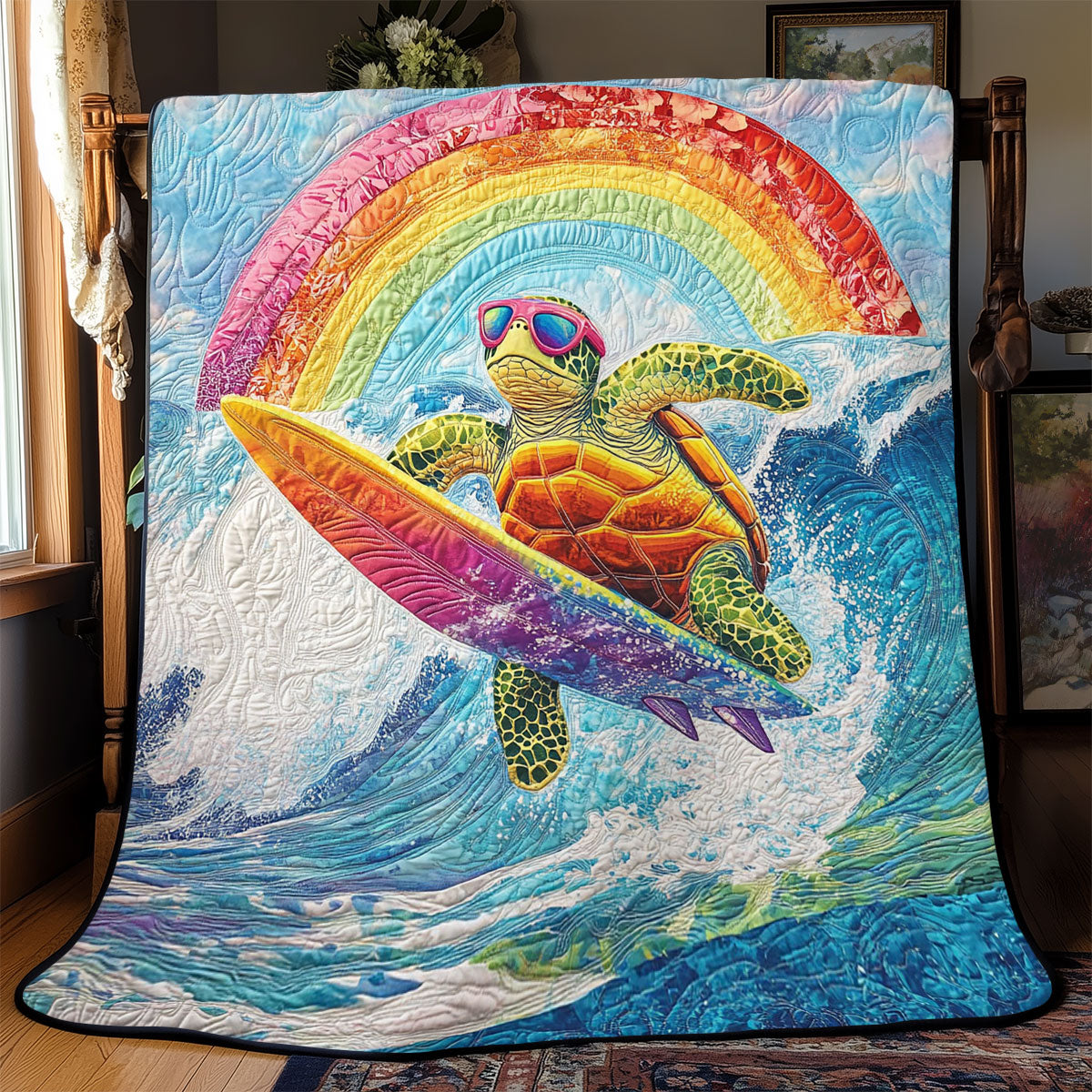 Surfing Turtle WJ2702023CL Quilt