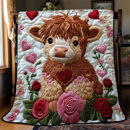 Sweetheart Highland Cow WJ1002030CL Quilt