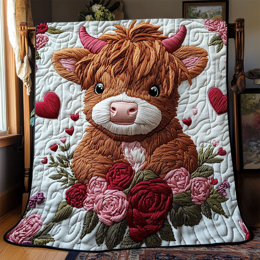 Sweetheart Highland Cow WJ1002032CL Quilt