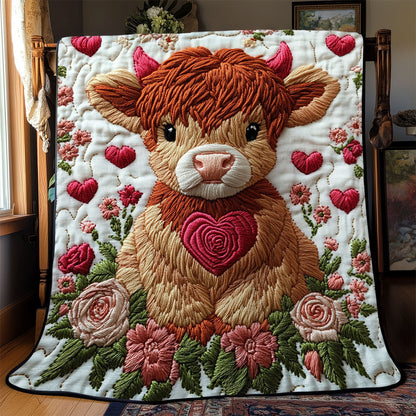 Sweetheart Highland Cow WJ1102018CL Quilt