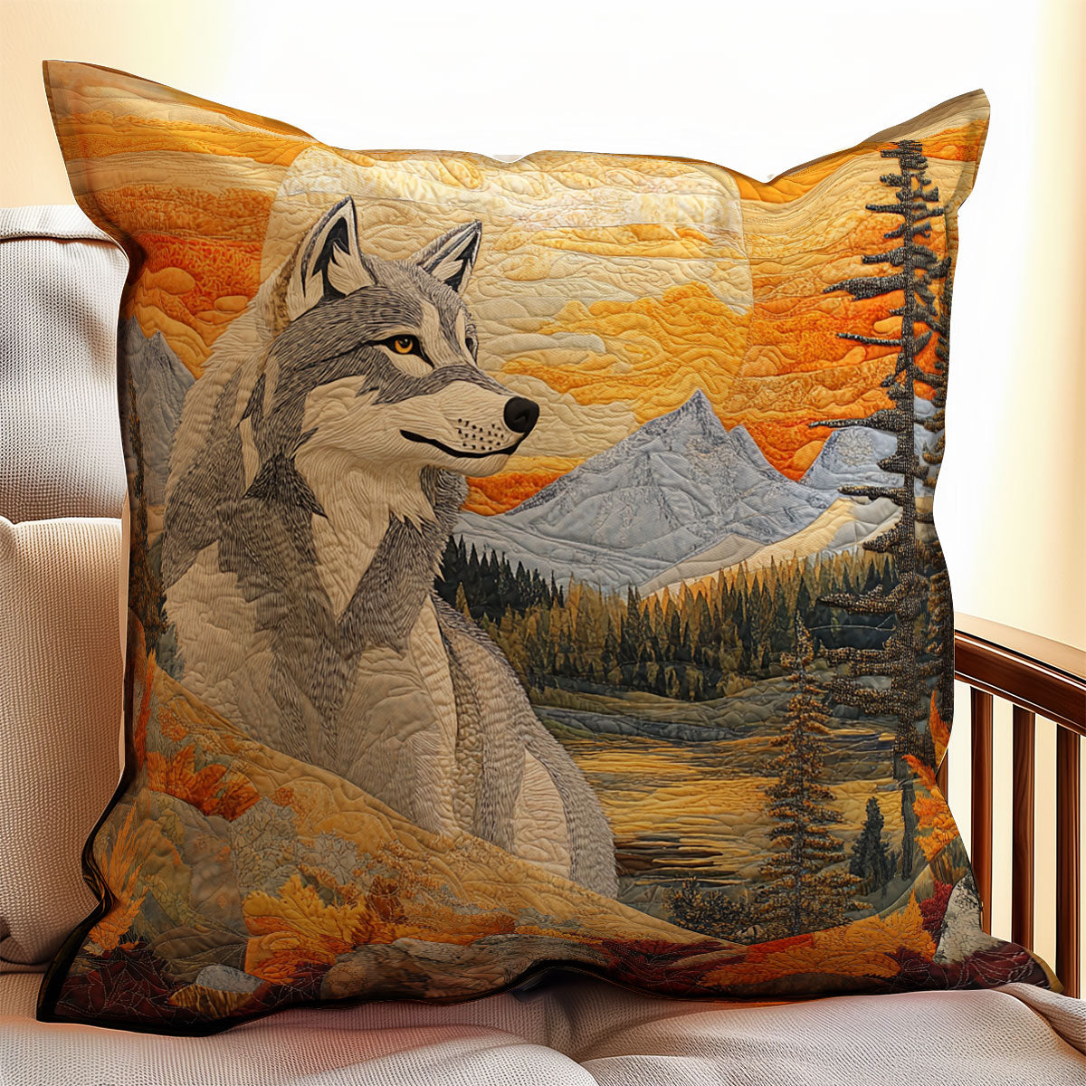 Mountain Wolf WX0803127CL Quilt Pillow Case