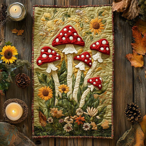 Mushroom Forest WX0703080CL Quilted Table Runner