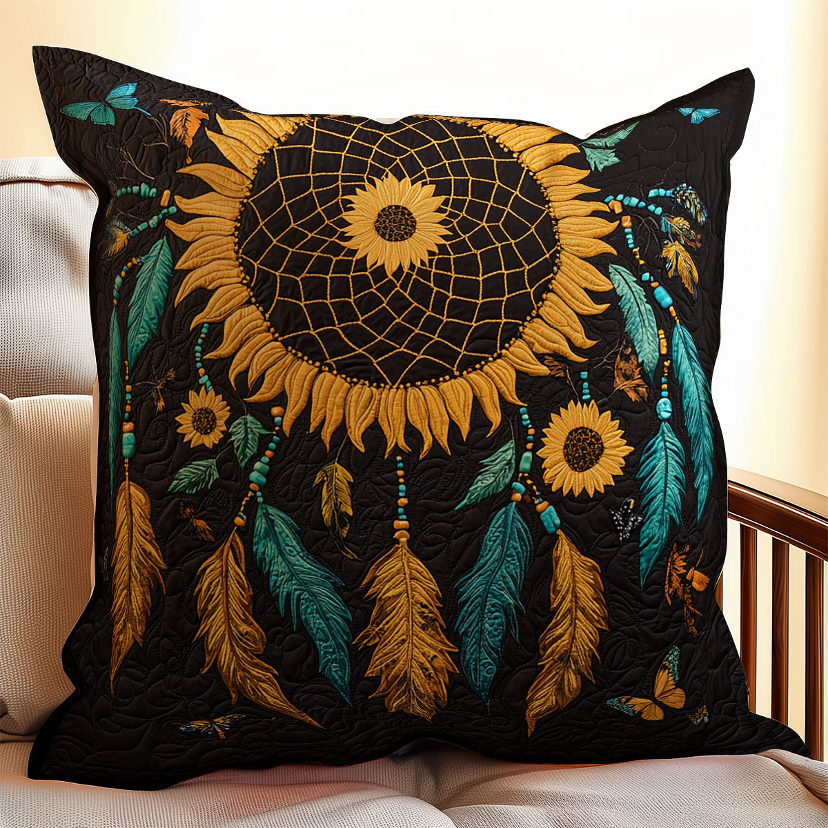 Mystic Sunflower Dreamcatcher WX1003162CL Quilt Pillow Case