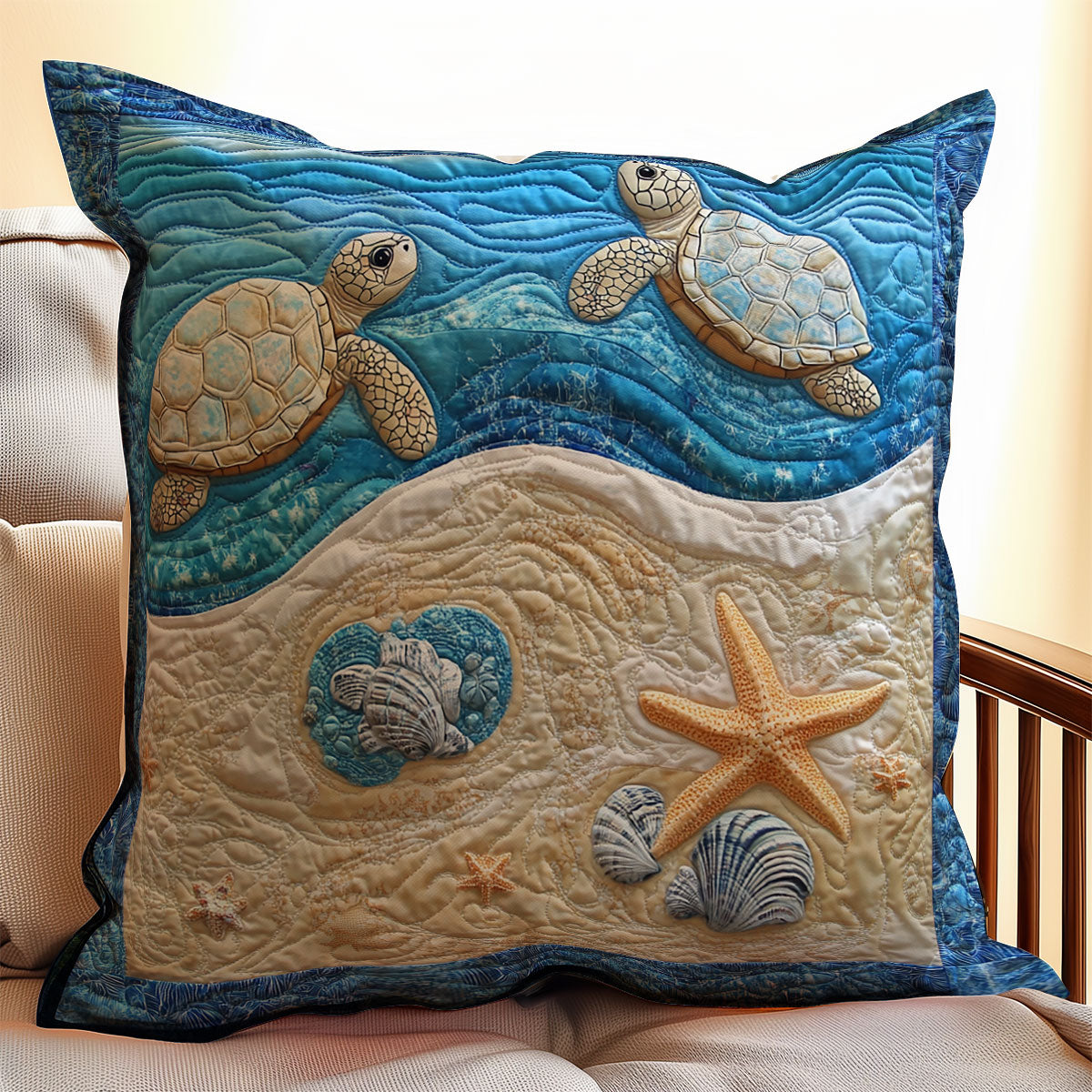 Ocean Turtle WX0803134CL Quilt Pillow Case