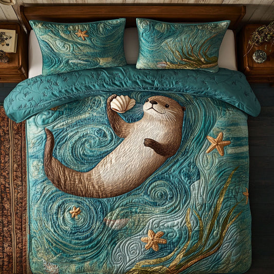 Otter Swimming WX0703035CL Duvet Cover Set