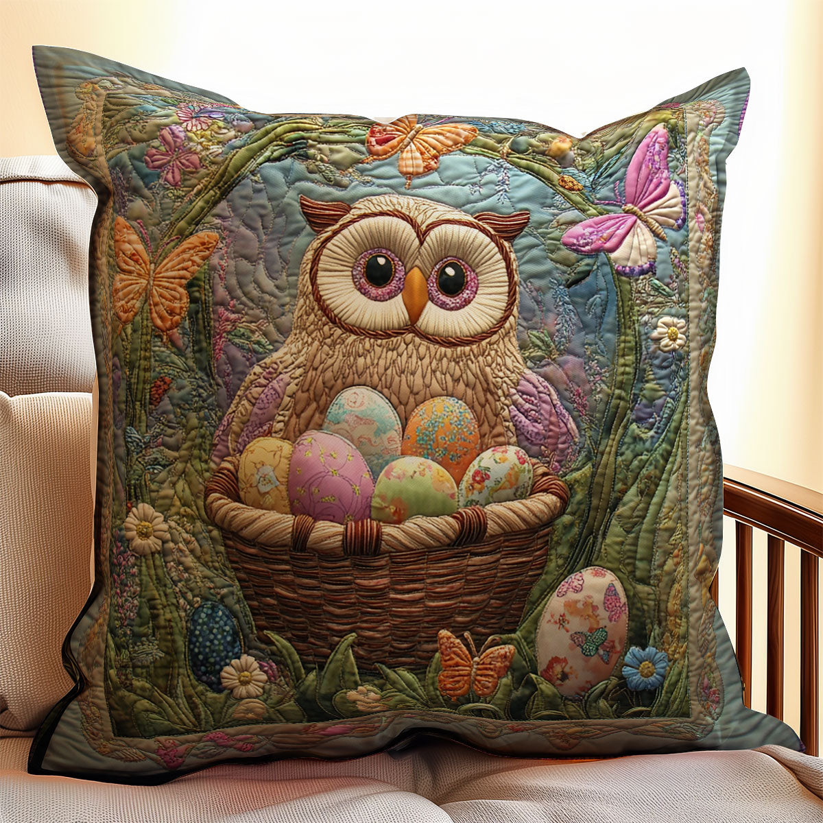 Owl Easter Day WX0803135CL Quilt Pillow Case