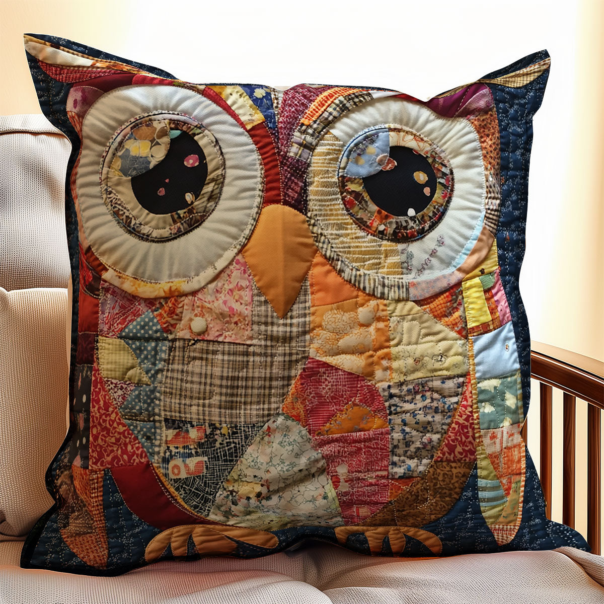 Owl Patchwork WX0603140CL Quilt Pillow Case