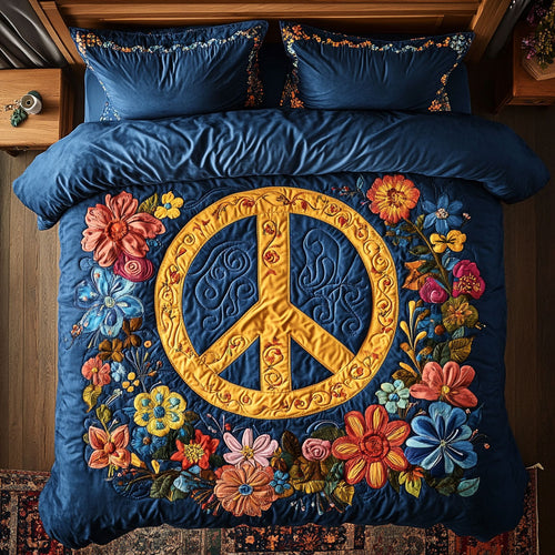 Peace Sign Flower WX1303096CL Duvet Cover Set