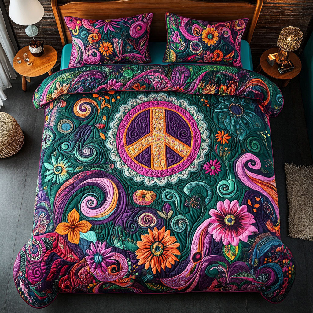 Peace Sign Hippie WX0403034CL Duvet Cover Set