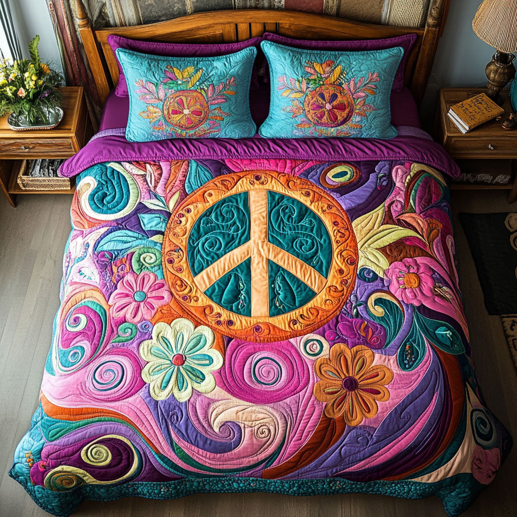 Peace Sign Hippie WX0403035CL Duvet Cover Set