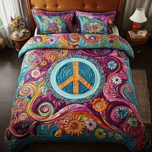 Peace Sign Hippie WX0403036CL Duvet Cover Set