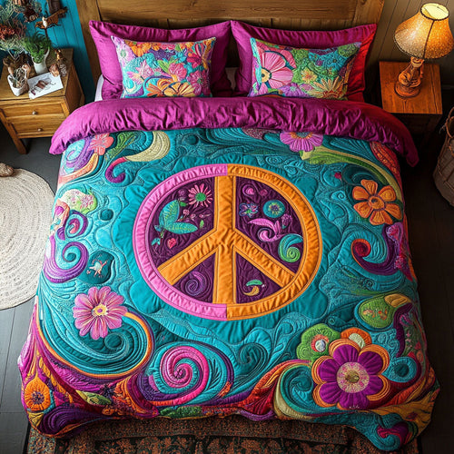 Peace Sign Hippie WX0403039CL Duvet Cover Set