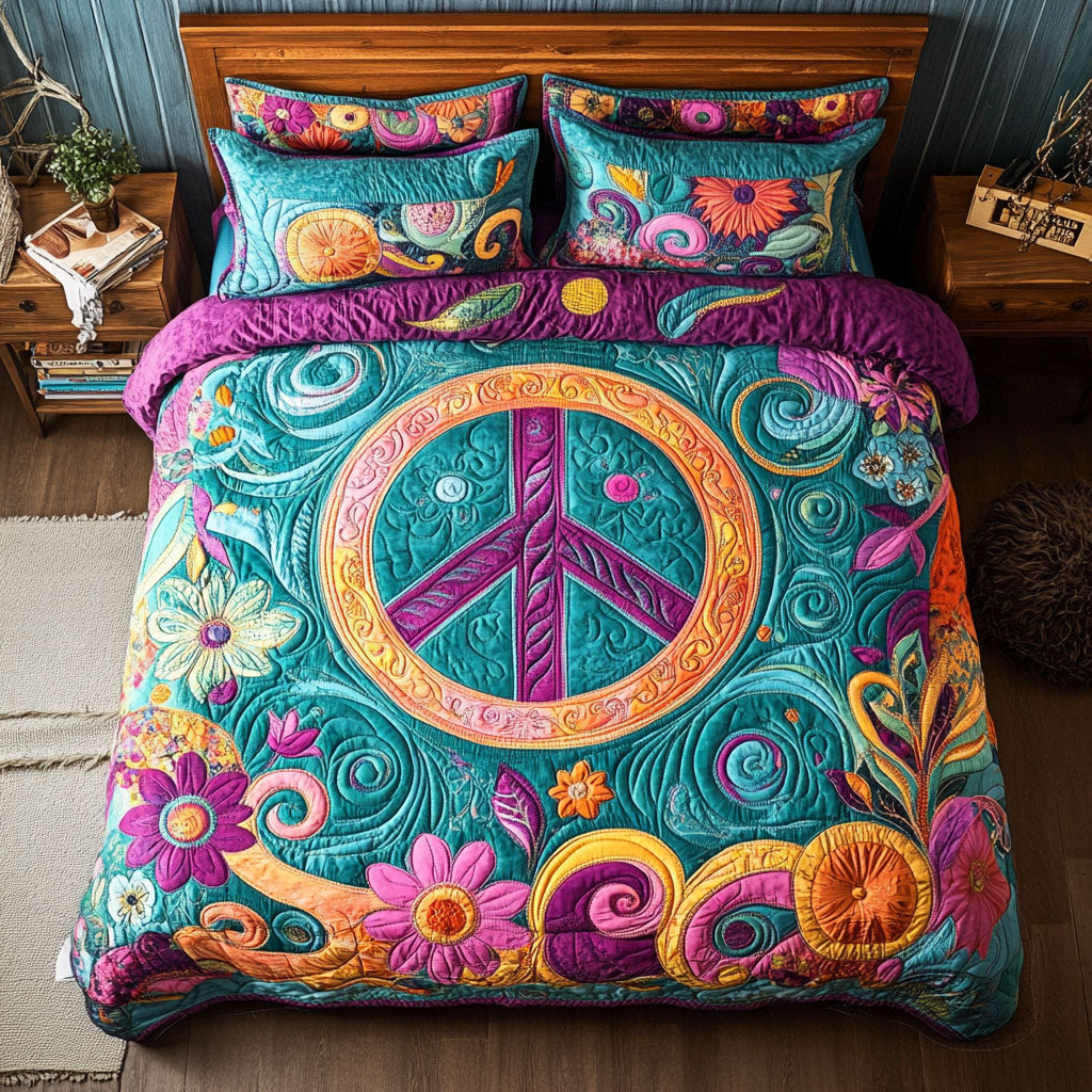 Peace Sign Hippie WX0403040CL Duvet Cover Set