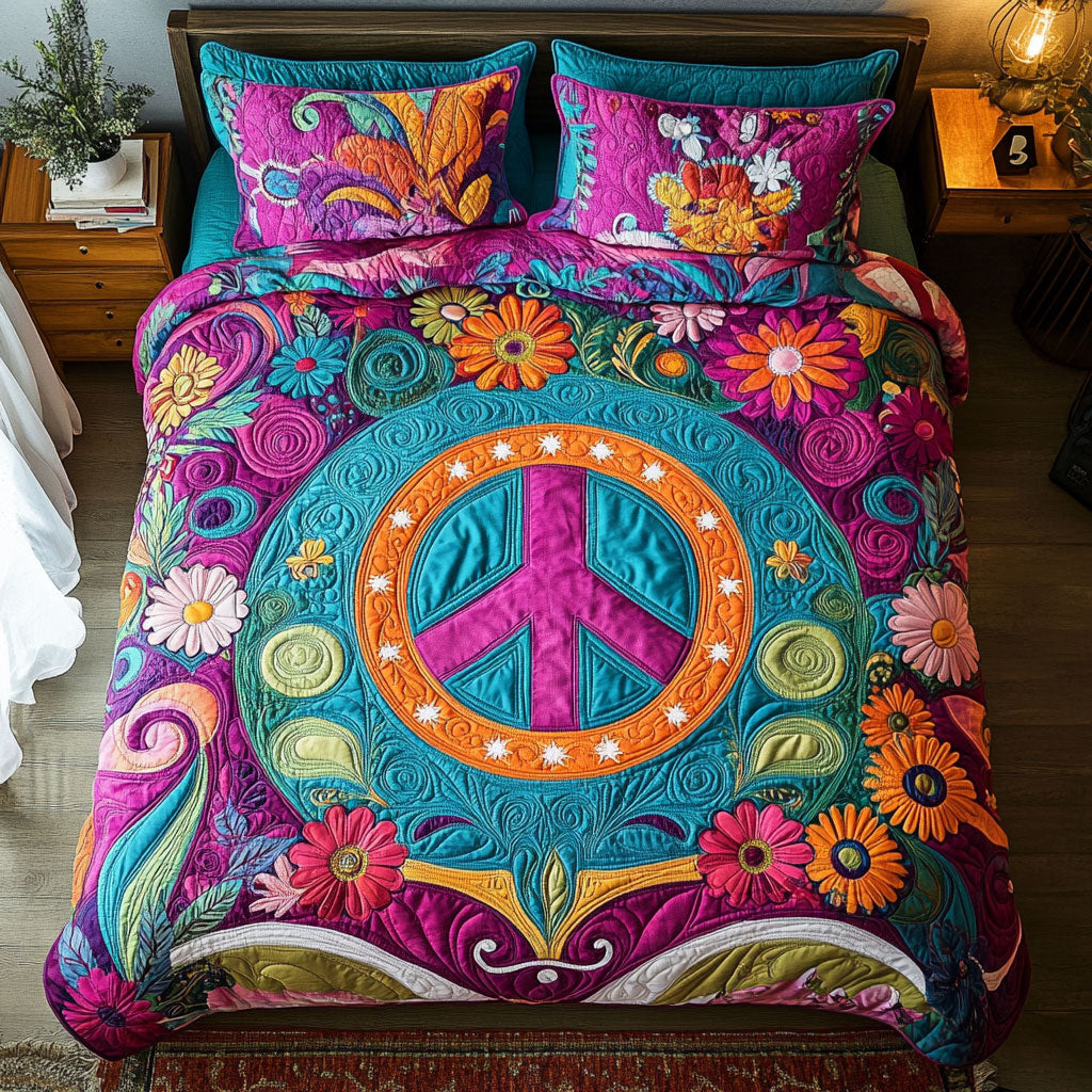 Peace Sign Hippie WX0403041CL Duvet Cover Set