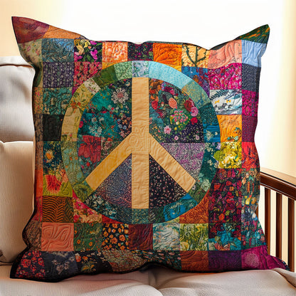 Peace Sign Patchwork WX0603142CL Quilt Pillow Case