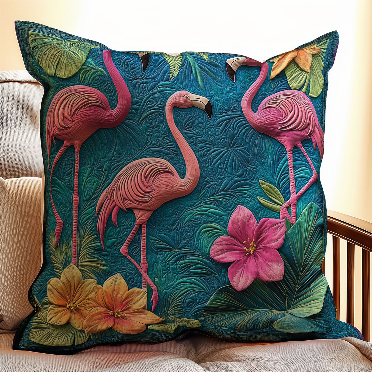 Pinky Flamingo WX0603144CL Quilt Pillow Case