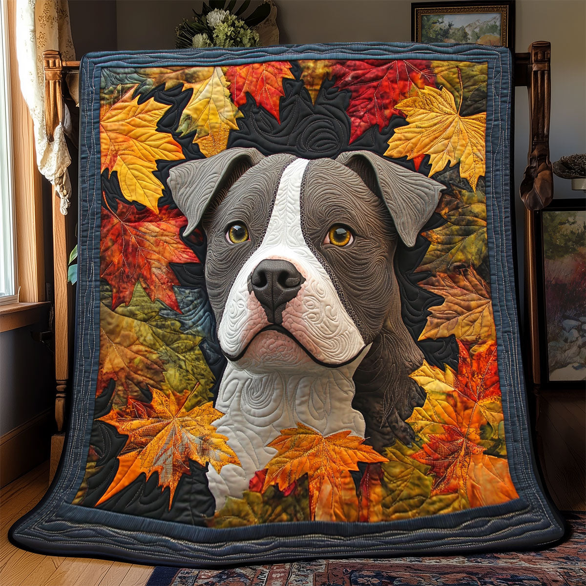 Pitbull Autumn Leaf WX0803056CL Quilt