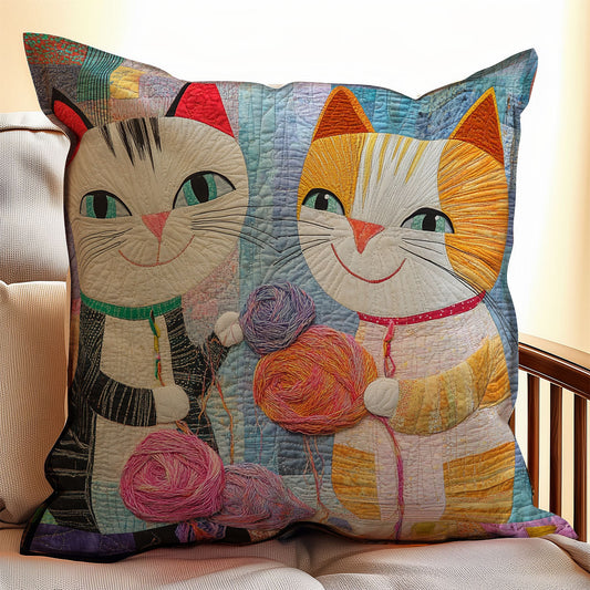 Playful Cat WX0603145CL Quilt Pillow Case