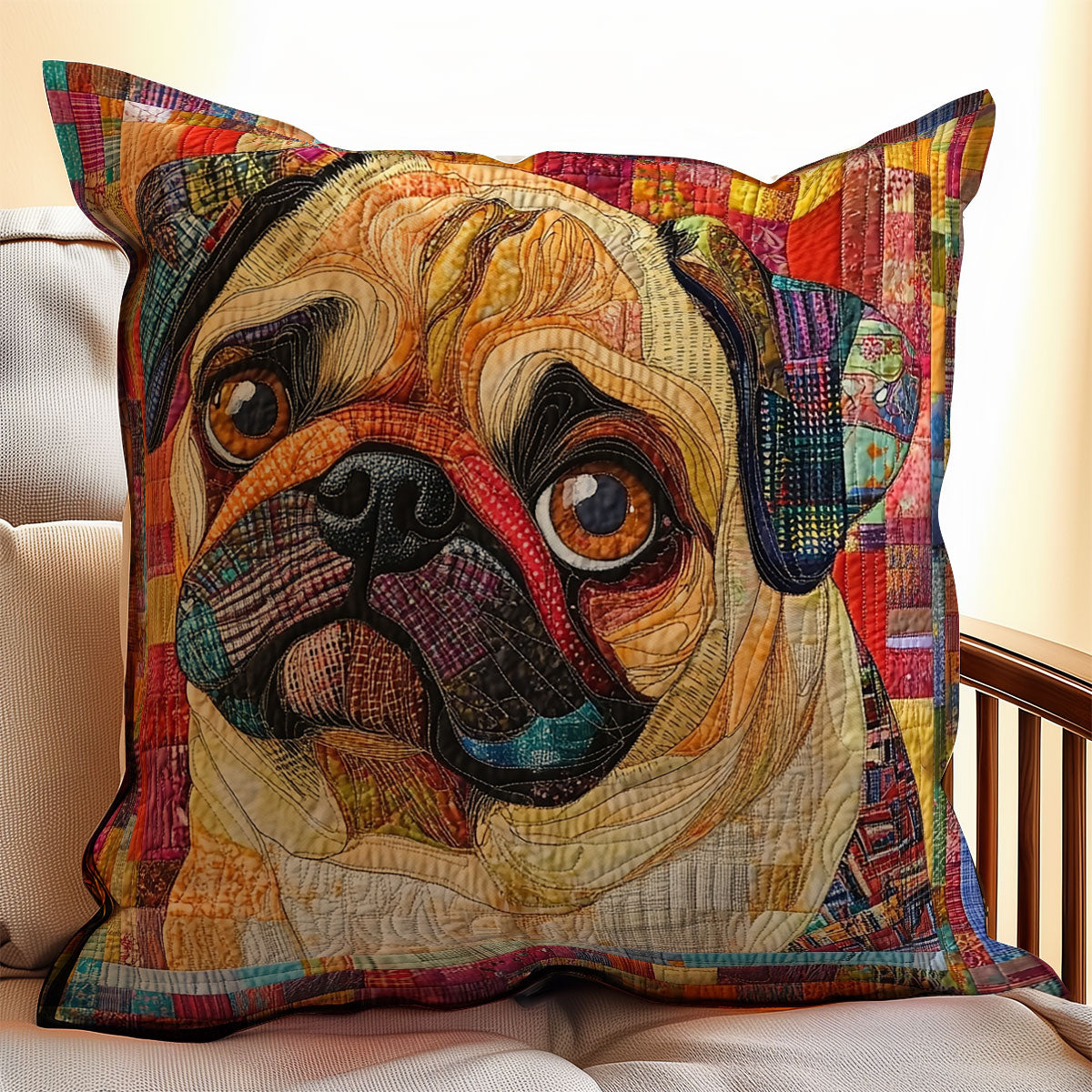 Pug WX0603147CL Quilt Pillow Case